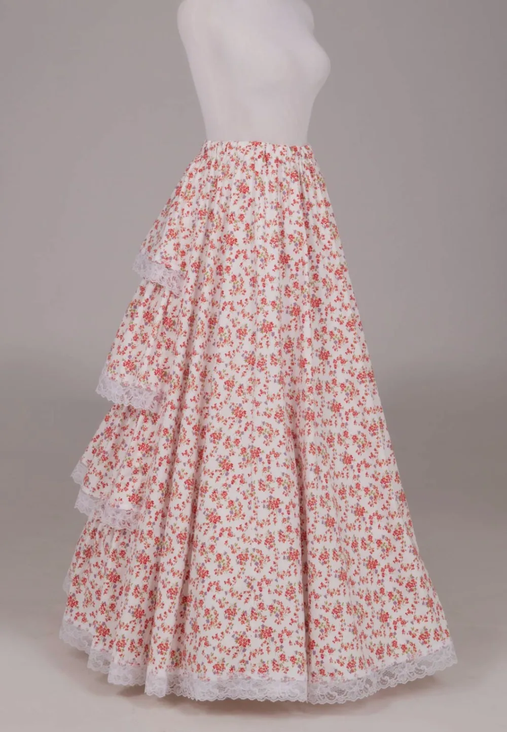 Ruffled Print Victorian Skirt