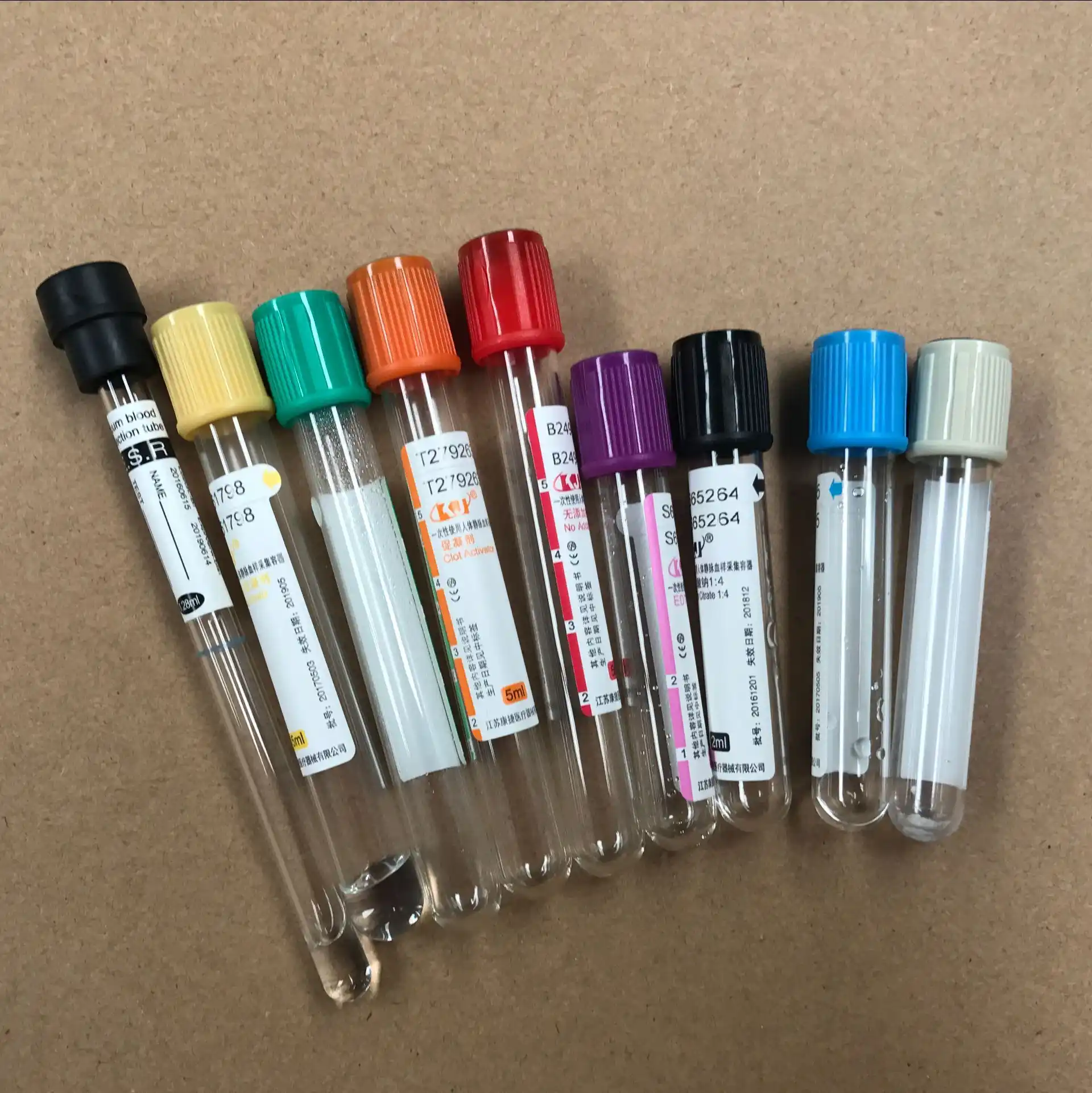 Disposable Sterile vacuum blood collection tube with Sodium fluoride