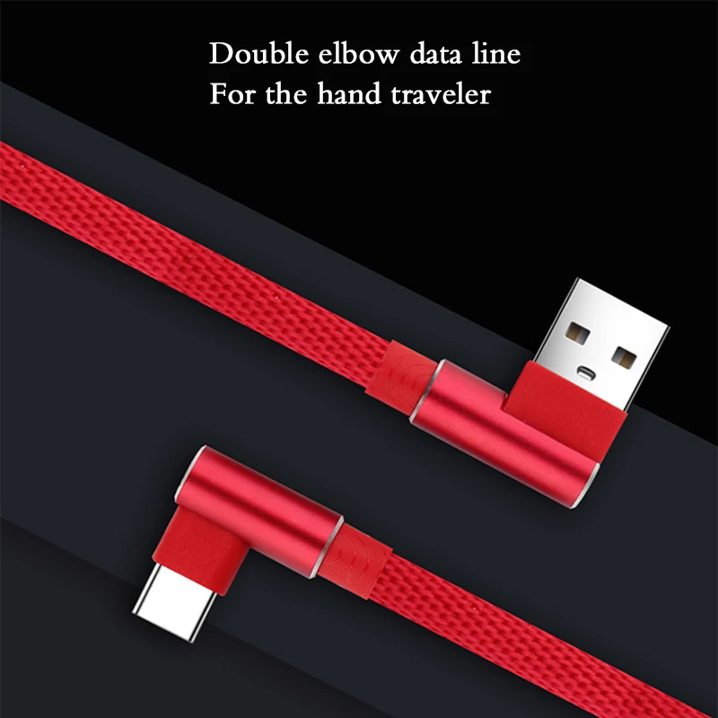 

1pcs USB Type C 90 Degree Fast Charging Usb Cable Type-c Data Cord Charger usb-c For Samsung S8 S9 Note 8 Xiaomi Mi5 Mi6