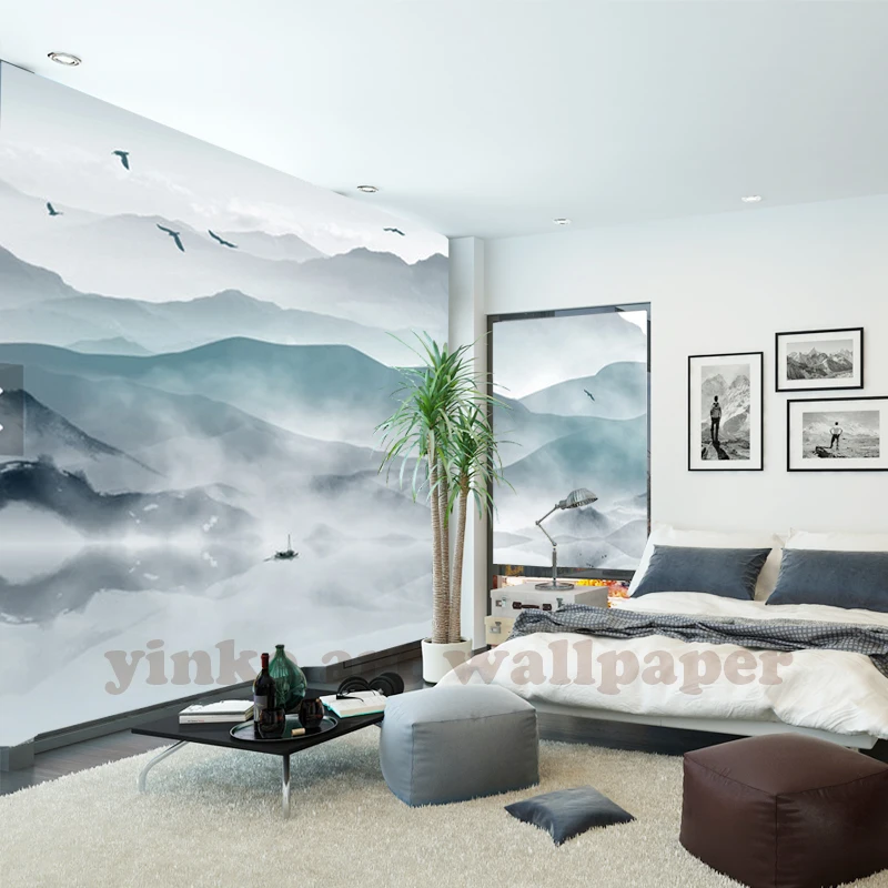 На заказ 3D фото обои китайский абстрактный фреска спальня гостиная ТВ фон 3D абстрактный пейзаж, живопись Настенные обои
