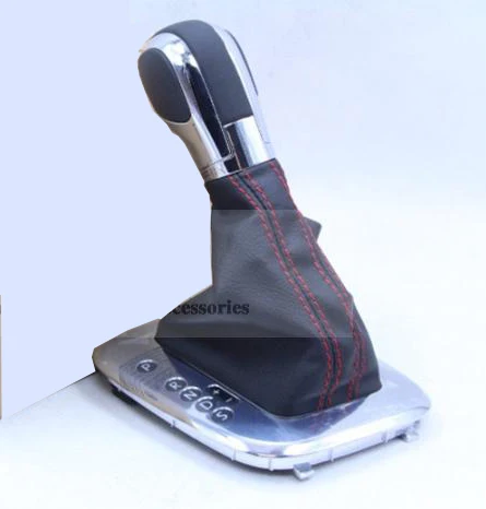 

For 2011-2013 VW New Polo GTI Genuine Leather Red Stitch AT DSG Gear Shift Knob Lever Cover