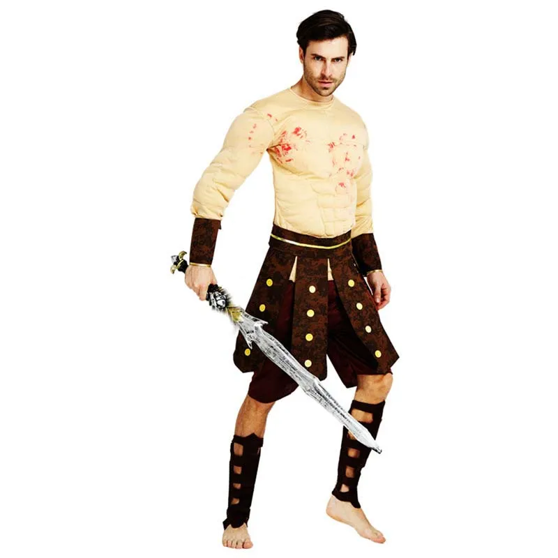 

Halloween Costume Muscle Ancient Roman Cosplay Adult Male Performance Spartan Uniform
