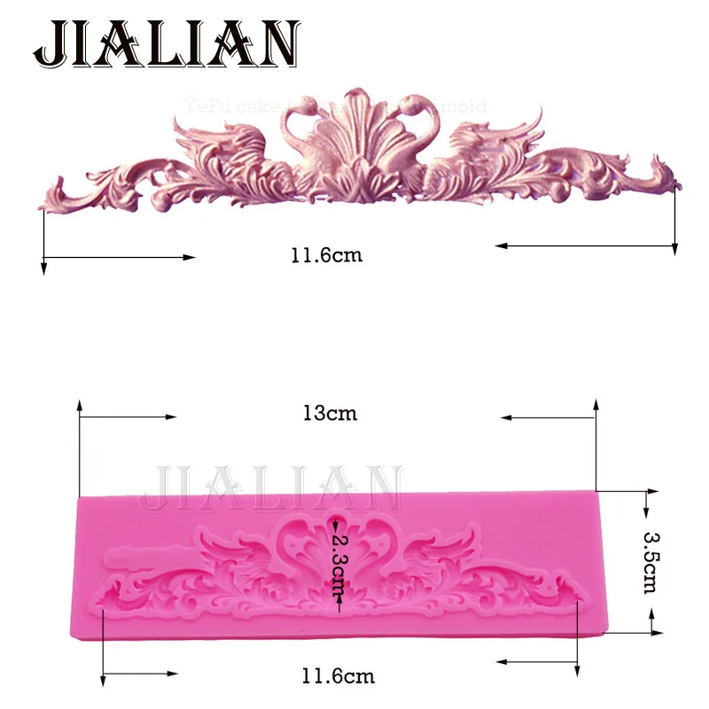 Форма лебедя кружева границы силиконовые формы для украшения торта инструменты formas de силиконовая глина смолы сахарные конфеты Fimo Sculpey T0928