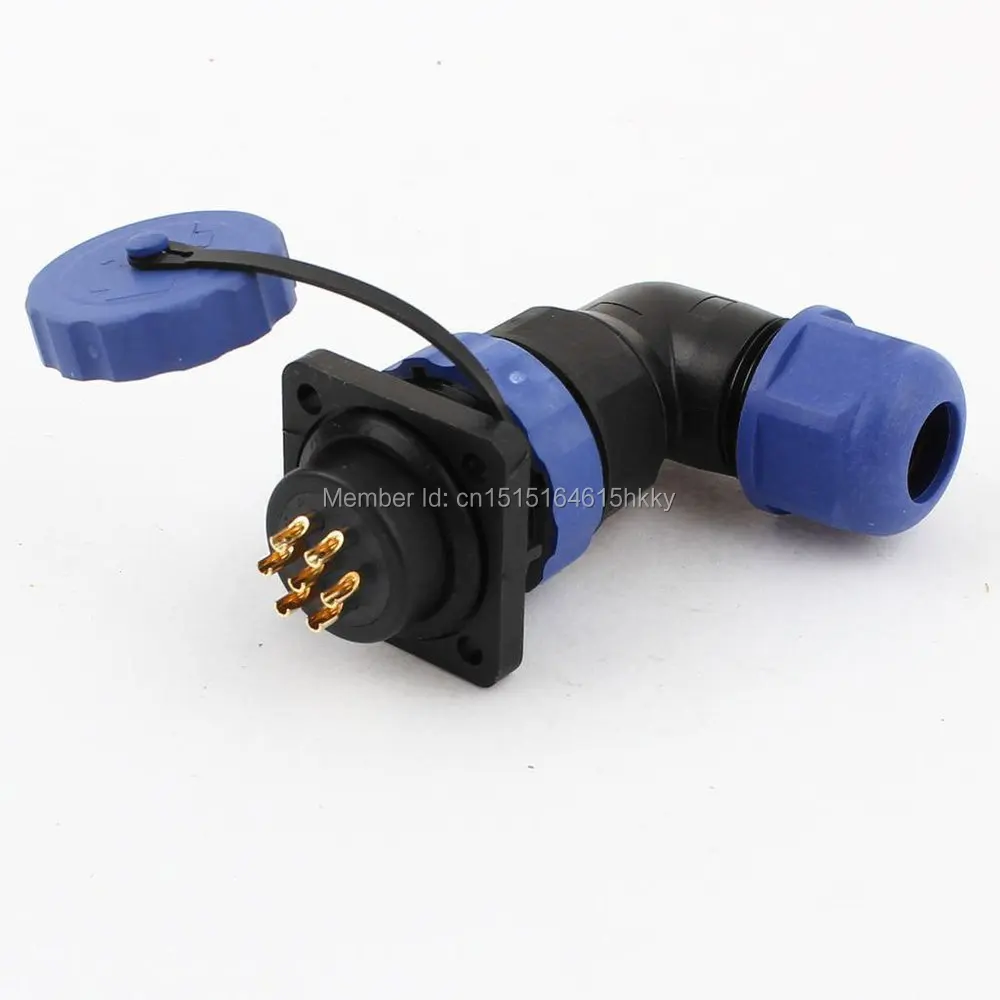 

SD20 20mm 7 Pin 7P Square Flange Waterproof Aviation Connector Right Angle IP68