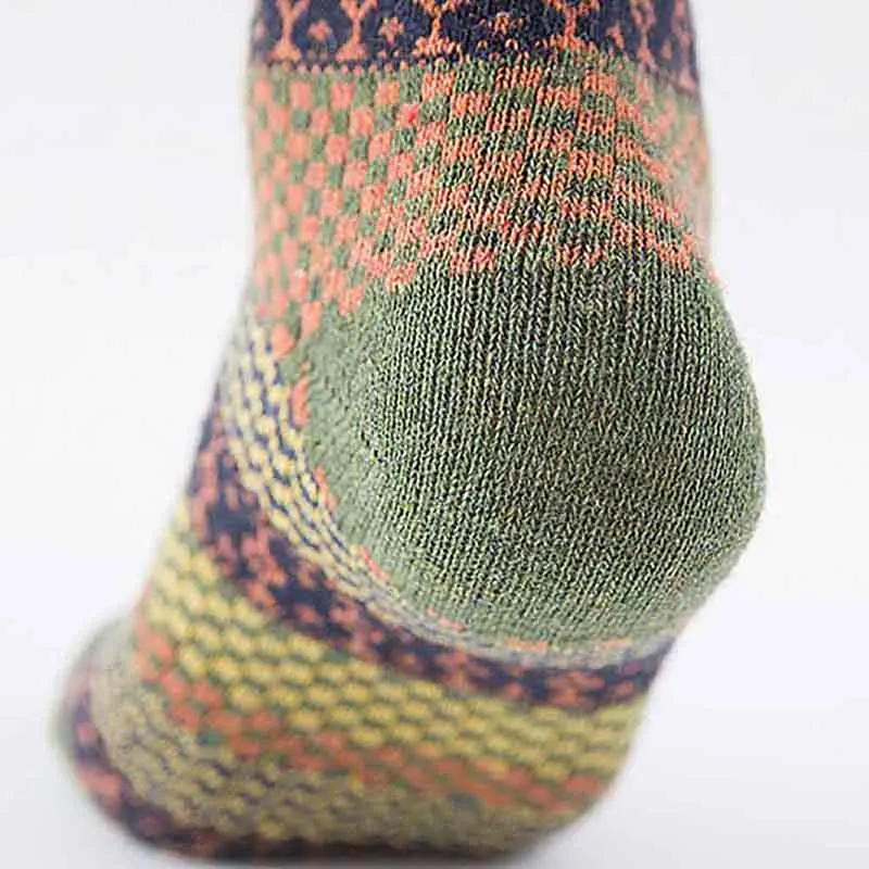 Осенне-зимние женские носки из кроличьей шерсти в стиле ретро, плотные теплые хлопковые носки с тепловым дизайном