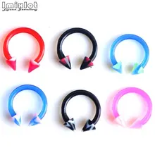 20 шт Пластиковые конусные круглые штанги ноздри кольцо для пирсинга носа подковообразные кольца носа губ брови уха пирсинг сексуальные ювелирные изделия для тела