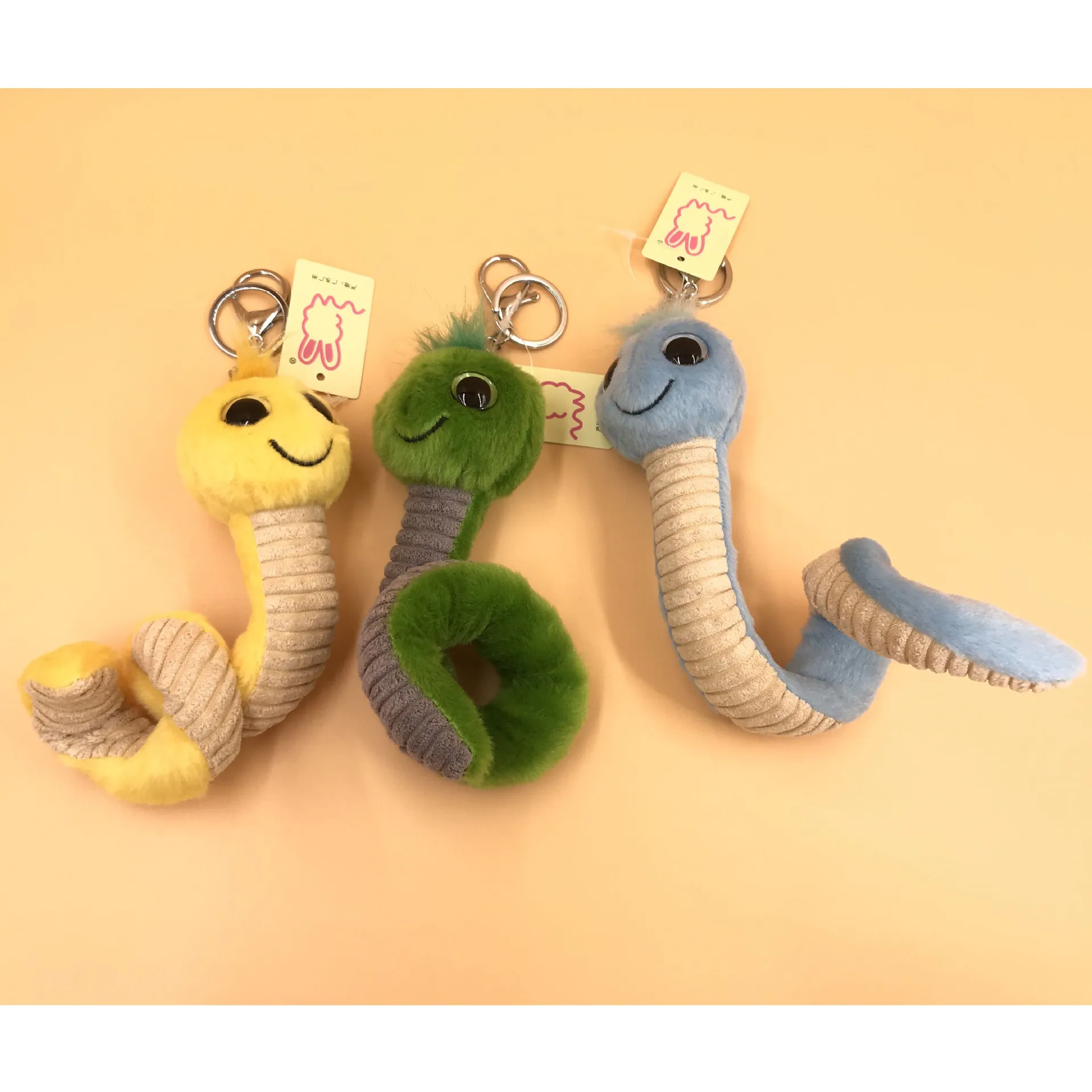 

1 random delivery big eye caterpillar plush toy baby comfort doll doll key ring pendant bag pendant