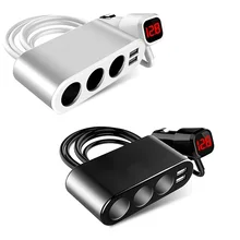 12-24V Universal Car USB Cigarette Lighter Socket Splitter Power Adapter 2 USB Car Charger With Voltmeter 3-Port For iPhone MP3 12-24V Universal Car USB Cigarette Lighter Socket Splitter Power Adapter 2 USB Car Charger With Voltmeter 3-Port For iPhone MP3