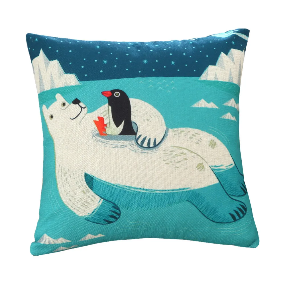 45x45 سنتيمتر الملونة العالم نمط البحر الأبيض المتوسط غطاء وسادة مطبوعة غطاء القطن الكتان سيارة المنزل كنبة مكتب ديكور