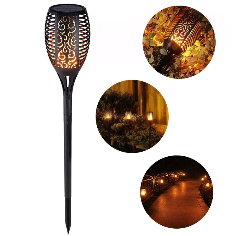 

1 Pcs/2 Pcs/4 Pcs Waterproof Flickering Flame Solar Torch Light Outdoor Landscape Garden Path Lights Lawn LED Lamp Decoration