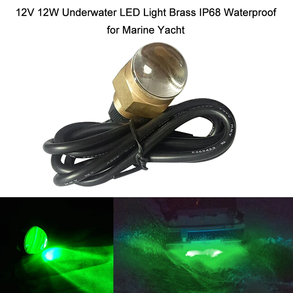 12V 12W Underwater LED Light Brass IP68 Waterproof Signal Light for