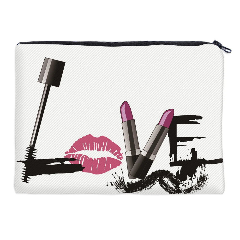 

BBL 3D Printed LOVE Makeup Bag Cosmetic Case Zipper Pouch Travel Make Up Organizer Toiletry Neceser Mujer Maquillaje Kosmetyczka