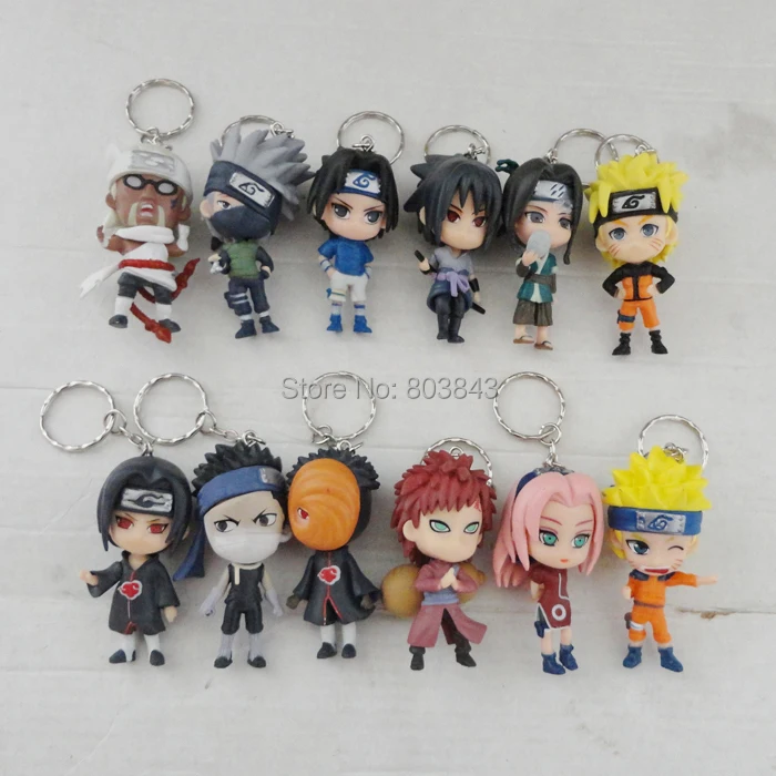 

Full Set Good PVC Anime Naruto Keychain Shippuden Sakura Kakashi Pendant Boys Girls Gift Toy Decoration 12pcs
