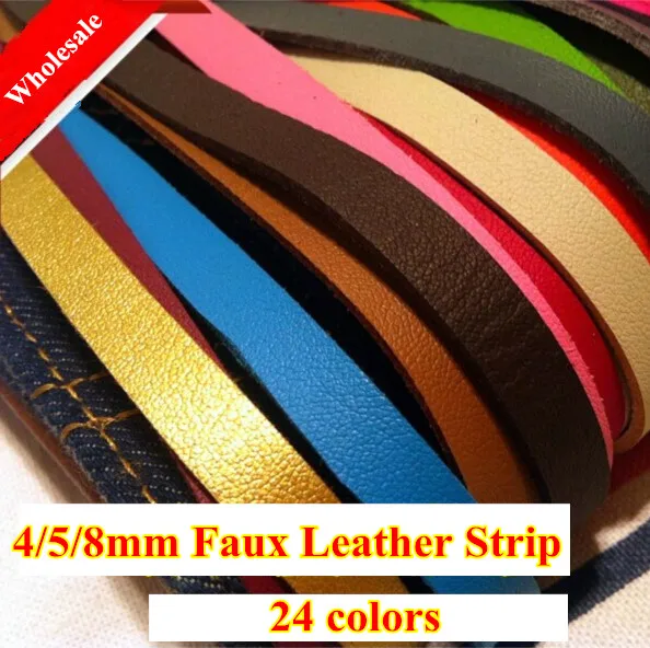 

HOT 24 colors 4/5/8mm faux leather cord/lace/strip/string suede cord PU DIY necklace bracelet thong jewellery free shipping 12m
