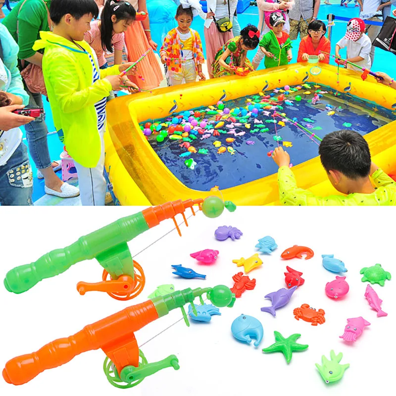 Магнитная игра рыбалка игрушка стержень крючок ловить детей для ванной время подарок забавные рыболовные аксессуары плавательный инструмент