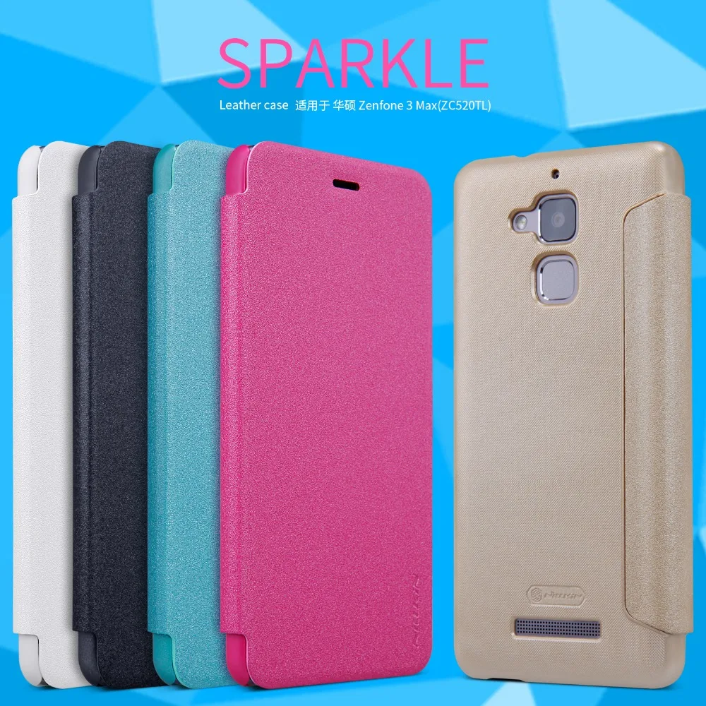 Чехол для asus zenfone 3 max zc520tl 5 2 дюймовый чехол NILLKIN Sparkle из искусственной кожи + ПК