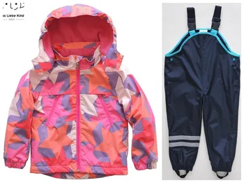 

2018 Coat Fashion Full Top Fashion Real Boy Girl Jacket Baby Spring And Autumn Plus Pants Children Windbreaker Children's Suit