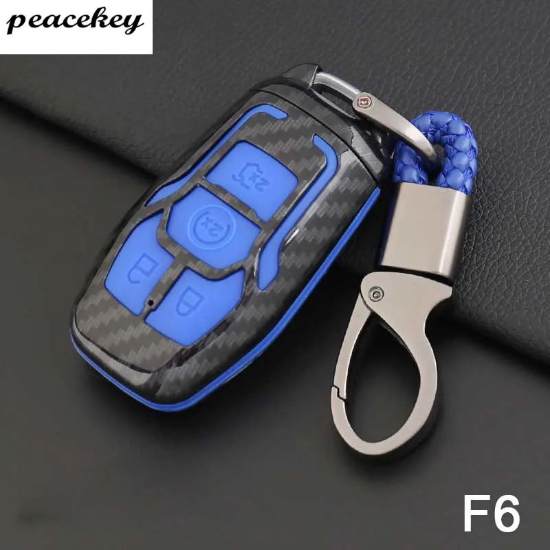 Карбоновый силиконовый защитный чехол для ключей для Ford Escort Mondeo Everest Ranger Fusion Auto Key Shell