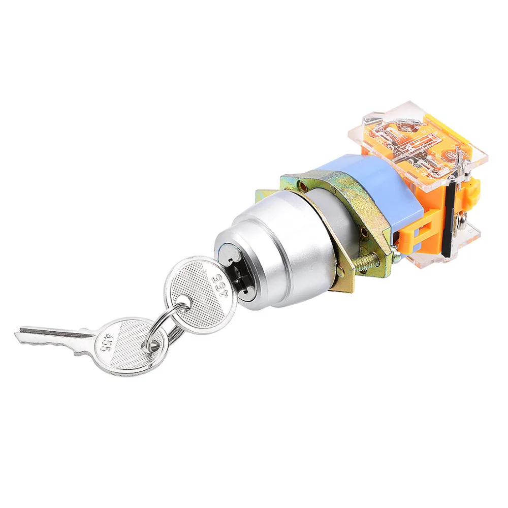 

Uxcell 1 PCS Switch Key Locking Push Button Switch W Keys DPST 22mm 2 Position For Electromagnetic Starter Contactor Relay
