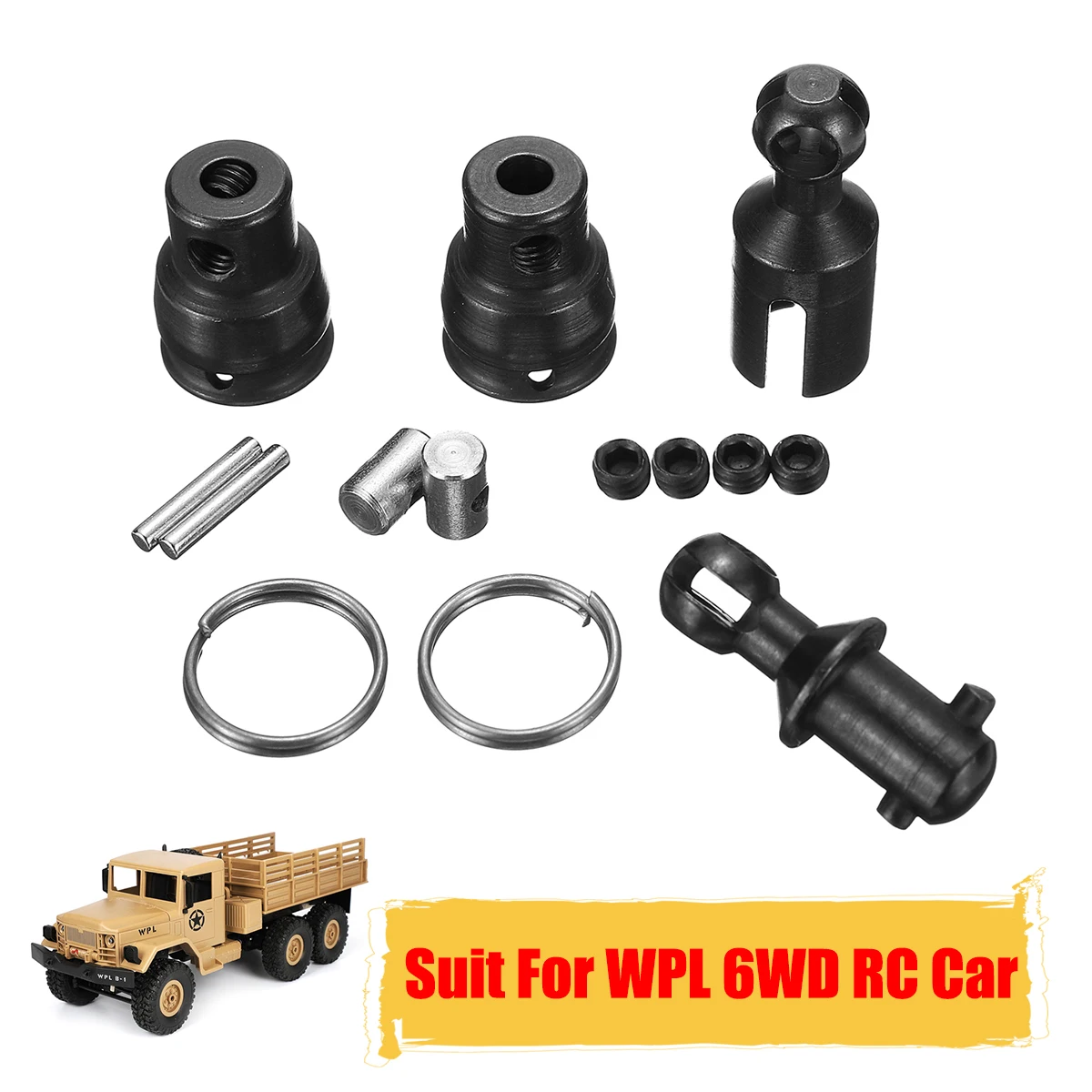 

For WPL 1/16 6WD B16 RC Truck Car Upgrade Spare Part Metal Drive Rear Axle Shaft Set Durable Perfectly Fits Parts & Accs Replace