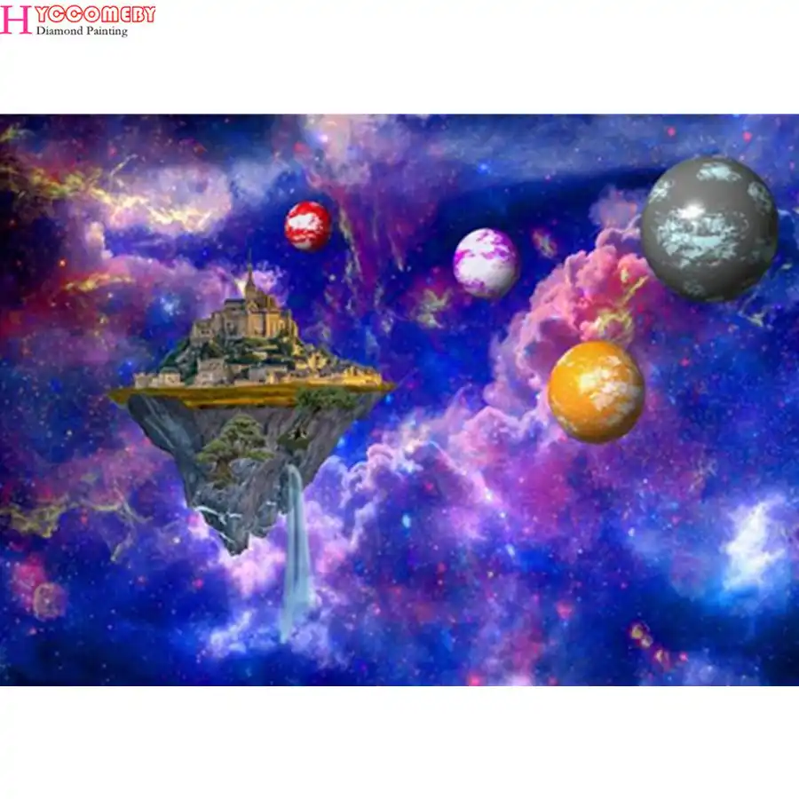 Diamond Painting Beautiful Mysterious Starry Sky And Cosmic Landscape Diy 5d Diamond Embroidery Solar System Universe Home Decor