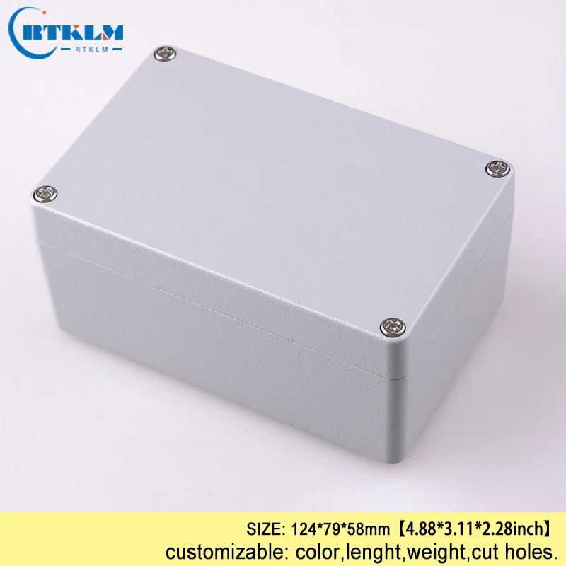 

Aluminum instrument enclosure outdoor metal aluminum electronics box diy equipment enclosure waterproof junction box 124*79*58mm