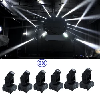 

6xLOT Free Shipping 10W 4in1 RGBW Mini Led Beam Moving Head Wash Light DMX DJ Disco Projector Sound Party Club Strobe Lights