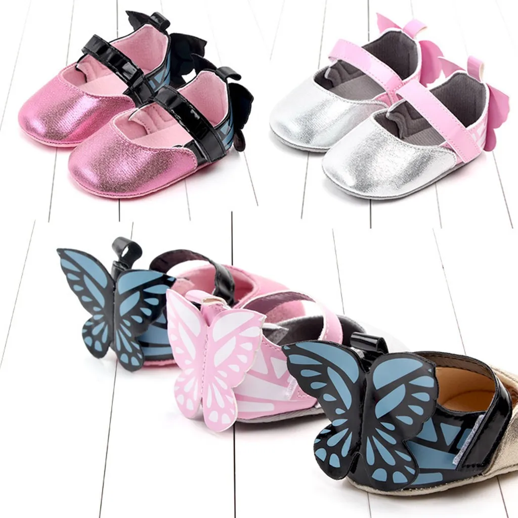 For Baby Girls Fashion Flats Anti-slip Toddler Princess Shoes Students Shoes