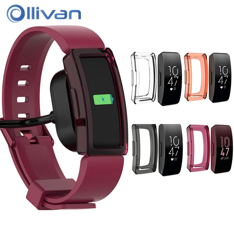 

For Fitbit Inspire HR Smart Watch Cover Silicone TPU Case For Fitbit Inspire Screen protector Smartwatch Watchband Accessories