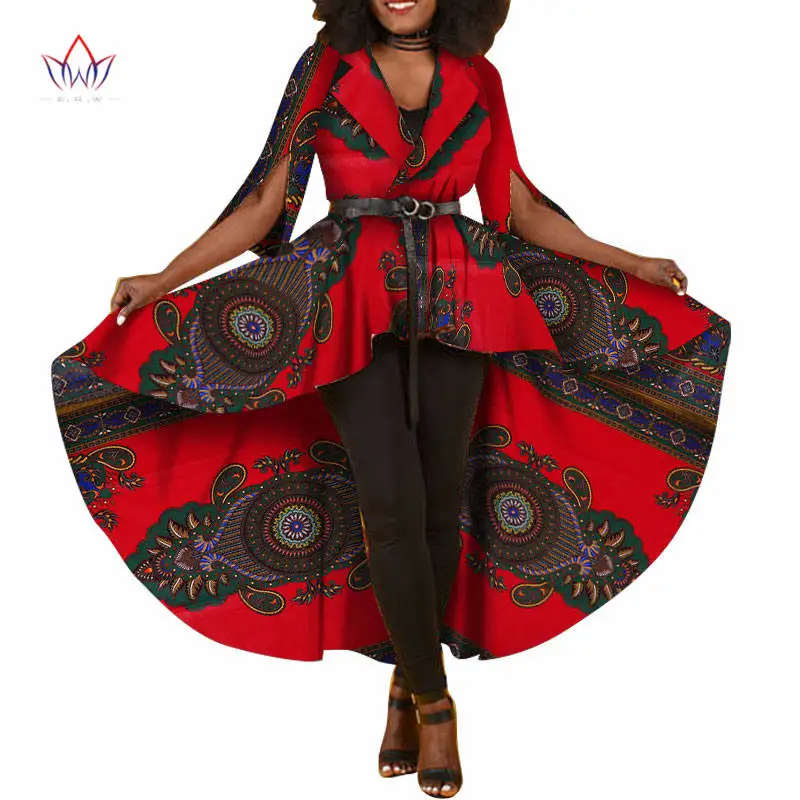 Новые африканские платья с принтом Дашики для женщин, Тренч, женская верхняя одежда макси, Тренч, женская брендовая одежда 6XL WY1812