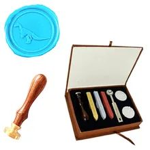 Dinosaur Custom Picture Logo Wedding Wax Seal Stamp Sticks Box Set Kit Vintage