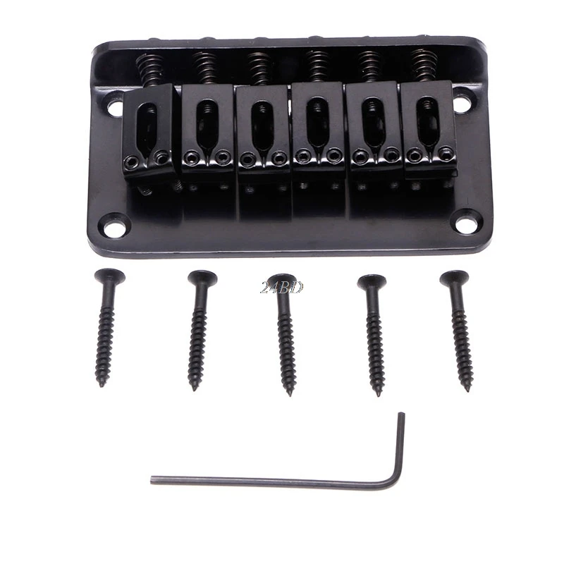 

Guitar Parts Guitar Hardtail Bridge For Electric Guitar 6 String Black With Screws Musical Instruments Gear J24