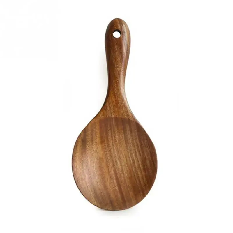 rice spoon Кухонная домашняя Ретро металлическая кулинарная лопатка посуда домашняя легкая ложка Кухонная деревянная прочная с отверстием для подвешивания - Цвет: rice spoon