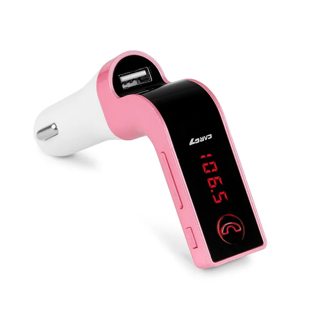 pink Беспроводной, свободные руки, FM передатчик, автомобильный MP3 плеер 3 цвета ЖК-дисплей дисплей, автомобильный аудио MP3 плеер FM модулятор Автомобильный держатель для телефона на usb кабель для зарядки 5 V - Название цвета: pink