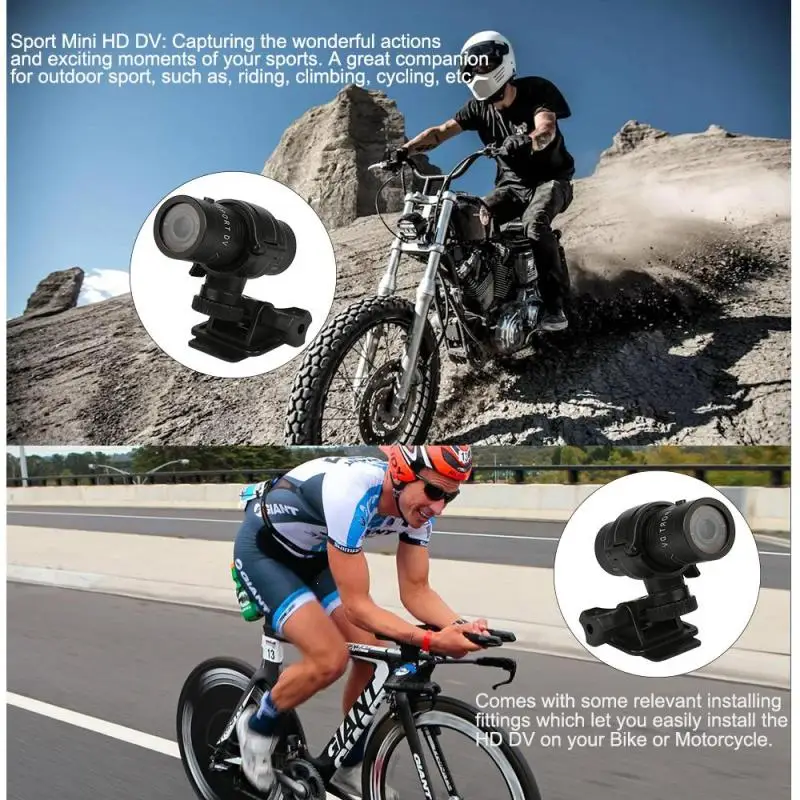 

Hot sales Mini F9 Bike Camera HD Bike Motorcycle Helmet Sports Action Camera Video DV Camcorder Full HD 1080p Car Video Recorder