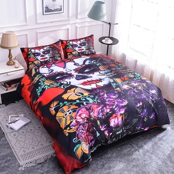 

ZEIMON 3D Bedding Sets Gothic Sugar Skull Duvet Cover 3pcs New Fashion Bedspread Single Twin Full Queen Sizes Kid Adults Bed Set