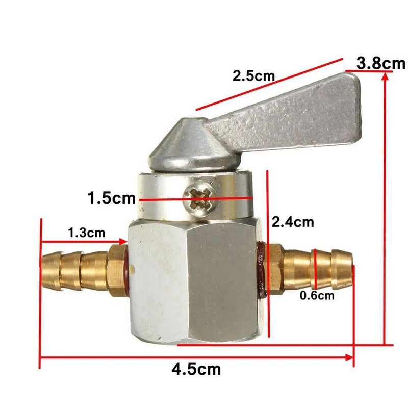 Universal 6mm In-Line Petrol On-Off Petrol Fuel Tap Petcock Valve Fuel Switch Motorcycle Scooter ATV Mayitr