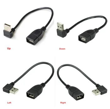 

10cm 20cm USB 2.0 A Male to Female 90 Angled Extension Adaptor cable USB2.0 male to female right/left/down/up Black cable cord