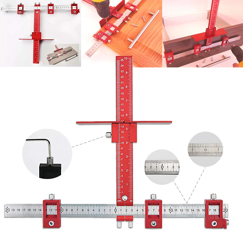 

1PC Drill Punch Locator Adjustable Furniture Drilling Dowelling Hole Saw Locator Woodworking Joinery Hand Tool