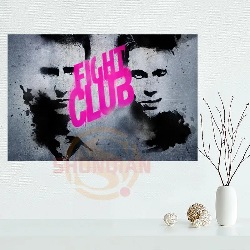 Fight Club Blasts постер на заказ атласный постер ткань печать на стену постер печать из шелковой ткани с принтом - Цвет: Цвет: желтый