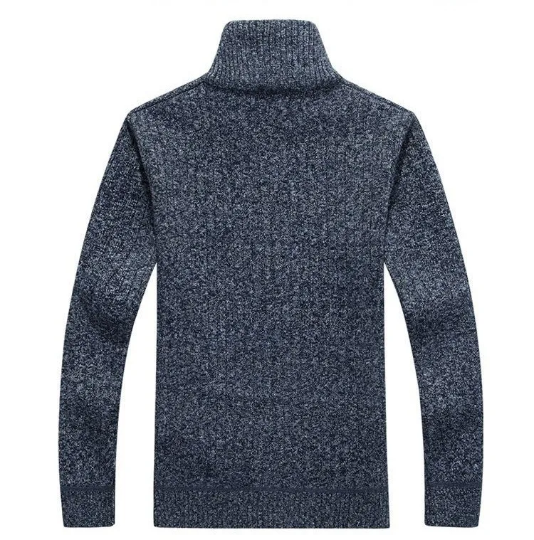 Zogaa мужской Однотонный свитер, мужской осенний зимний толстый свитер, пальто, верхняя одежда, приталенный шерстяной флисовый свитер, куртка