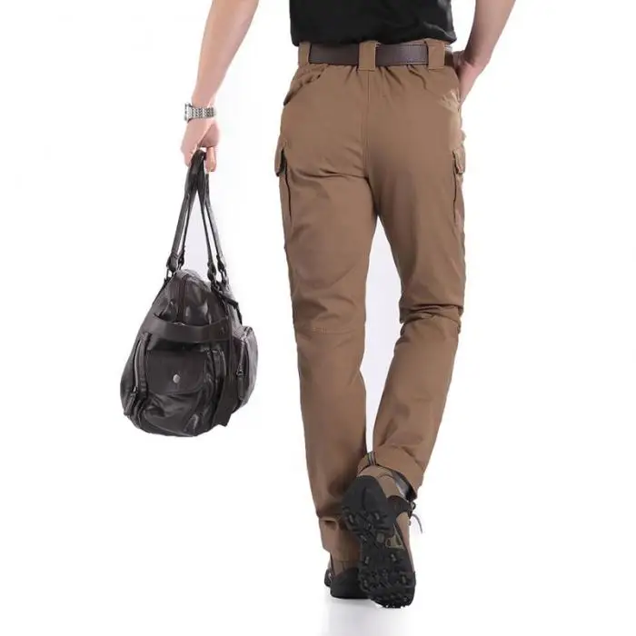 Calças Masculinas Sólida Tático Impermeável Multi-bolsos Compridas 19ing Cor 25 Cheap Calças de caminhadas