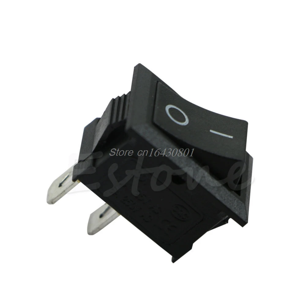 

1PC 250V 3A Mini Boat Rocker Switch SPST ON-OFF KCD1-2Pin Black Plastic Button S08 Wholesale&DropShip