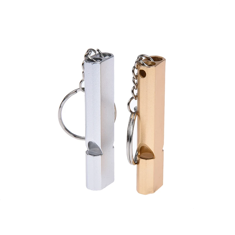 Двухчастотный Золотой/Серебряный свисток для выживания в чрезвычайных ситуациях брелок воздушный алюминиевый сплав кемпинг набор для