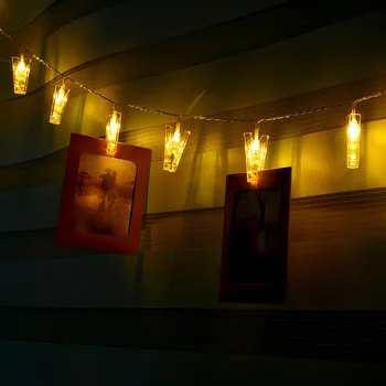 

10/20/30Leds Photo Clips LED Garlands Clip on String Lights Christmas Party Lamp Decorative Picture Clamp Light Strings