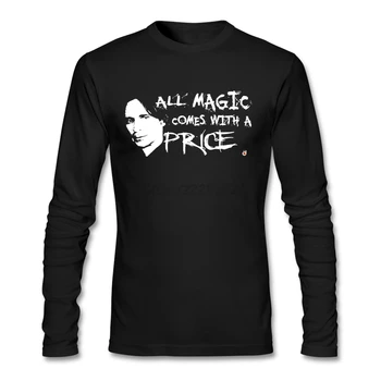 

Long Sleeve Fitted Daily Wear Tee Shirts Printer Men's Magic Price T All magic comes with a price Print men clothes Best