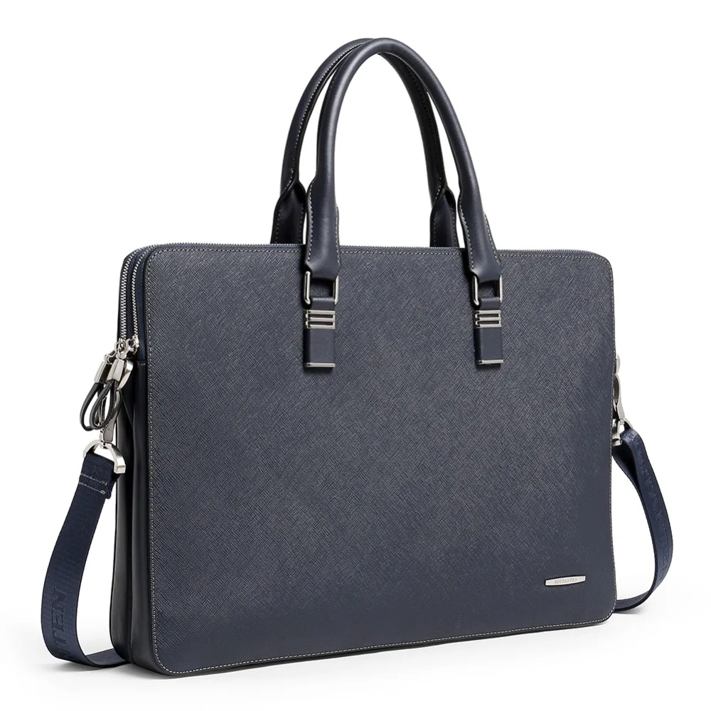 Bostanten الرجال حقيقية حقيبة جلدية 16.5 بوصة محمول الرجال حقيبة حقيبة أعمال الذكور حقيبة كتف Crossbody حقيبة حقيبة يد