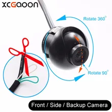 XCGaoon T6 Mini CCD 140 Graus Wide Angle Carro Real À Prova D’ Água frontais/Laterais/Rear View Camera Cam de Backup 360 Rotate