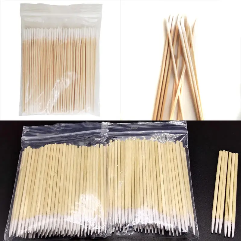 100pcs Permanent Microblading Wood Cotton Swab Makeup Bud Cosmetics Sticks For Makeup Beauty Tools