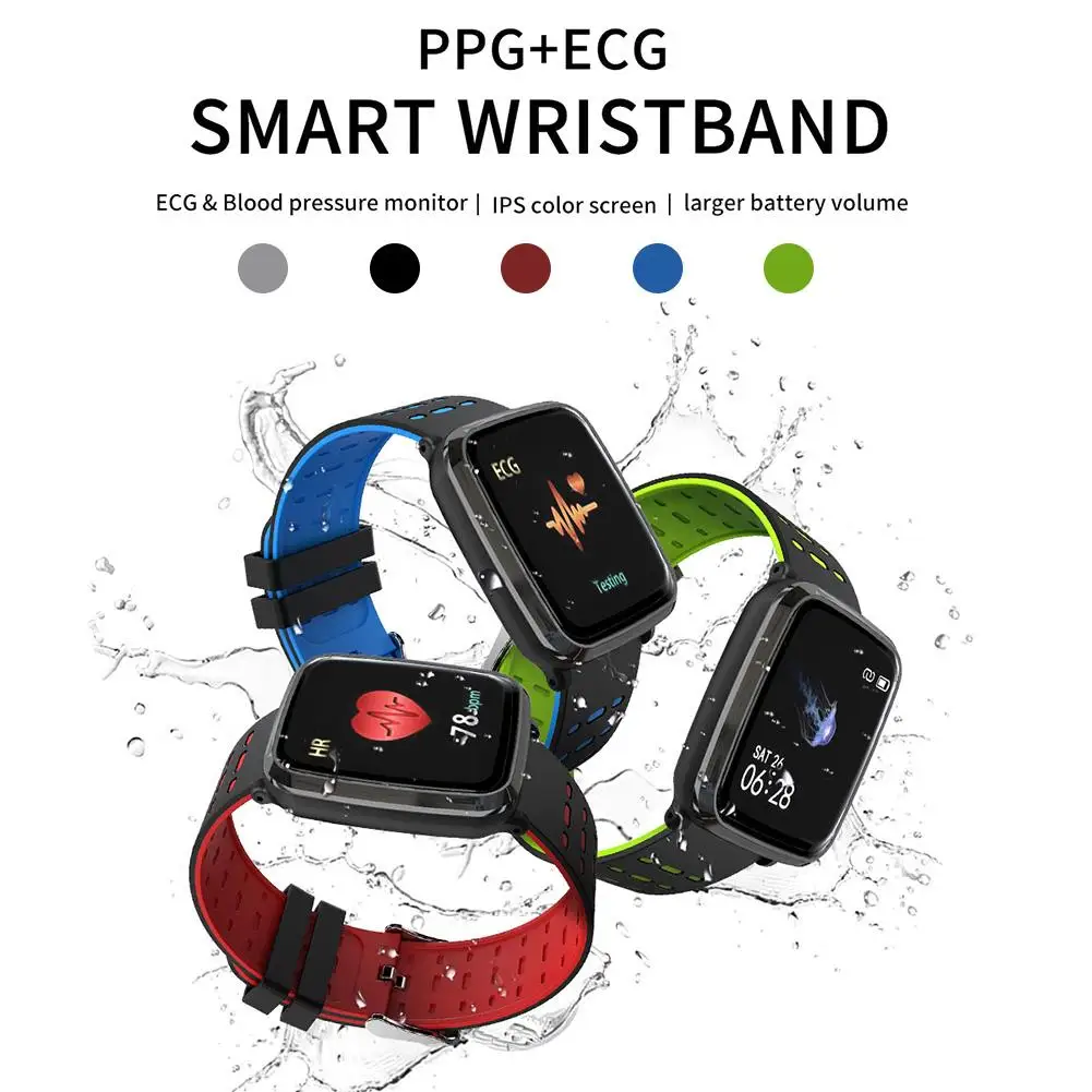 

K02 Smart Bracelet Heart Rate Monitoring PPG ECG Detection Fitness Tracker IP67 Waterproof Pedometer Smart Wristband
